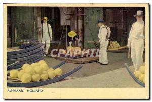 Old Postcard Holland Alkmaar Cheese