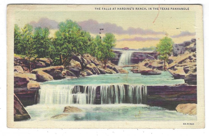 Posted 1931, The Falls at Harding's Ranch, in the Texas Panhandle