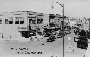 J77/ Miles City Montana RPPC Postcard c1940-50s Main Street Stores 11