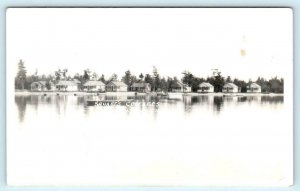 RPPC  HOUGHTON LAKE, Michigan MI ~ Roadside SHUART'S COTTAGES Postcard