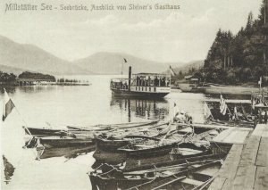 Steiners Gasthaus Hotel on Millstatter See Sea Austria Postcard