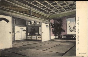 Japan Japanese Tea House Interior c1910 Vintage Postcard