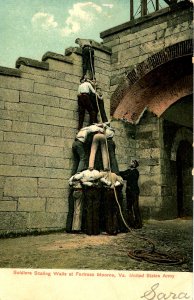 VA - Fortress Monroe. US Army Soldiers Scaling Walls