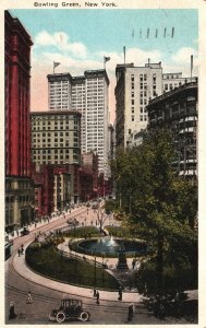 Vintage Postcard 1917 View of Bowling Green Manhattan New York City N. Y.
