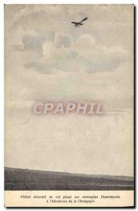 Old Postcard Jet Aviation Vidart falls flat on flight monoplane Deperdussin h...