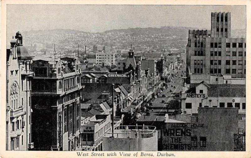 Durban South Africa West Street Antique Postcard J50208 