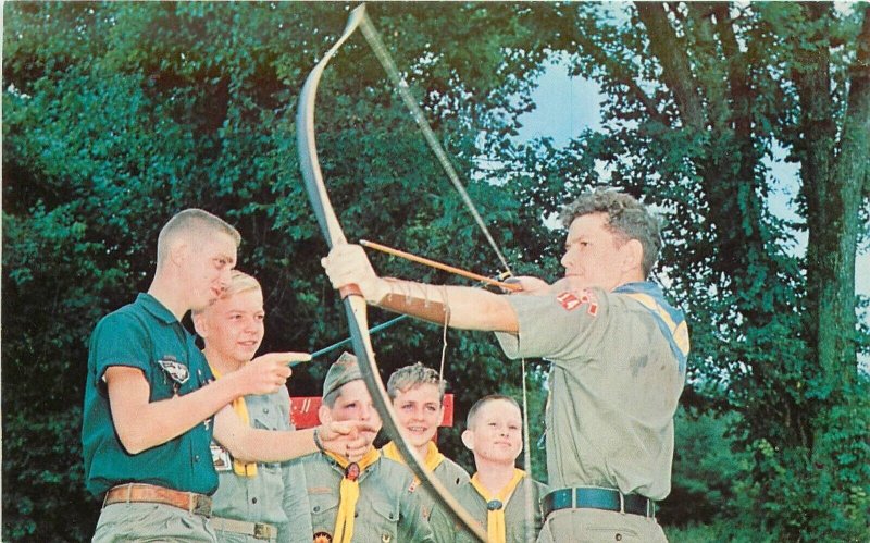 Postcard Missouri St Louis Area council Camping Boy Scouts Archery  1950s 23-766