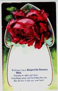 1909 RIDGEVILLE CORNERS Ohio Greeting Postcard Napoleon 