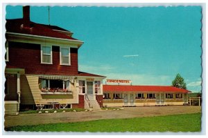 c1950's Comco Motel & Restaurant Cottages Stairs Entrance Jackman Maine Postcard