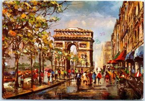 The Arc de Triomphe, The Champs-Elysées - Paris, France M-51163