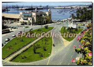 Postcard Modern ALICANTE up from the sea and the Marina office