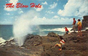 The Blow Hole Oahu, Hawaii Salt Water Geyser ca 1960s Vintage Postcard
