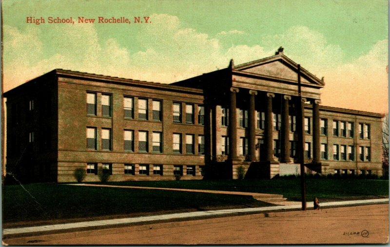 Instituto Nuevo Rochelle New York Ny 1912 Vtg Tarjeta Postal Unp Valentine &