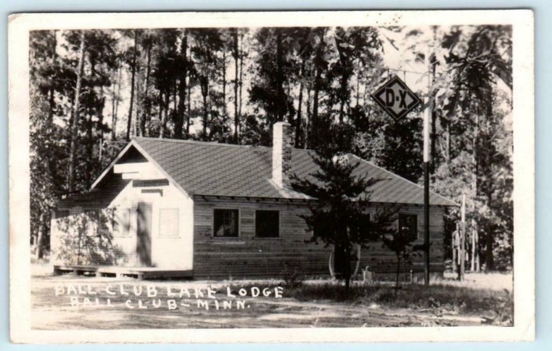 RPPC  BALL CLUB, Minnesota MN ~ BALL CLUB LAKE LODGE 1947 Itasca County Postcard