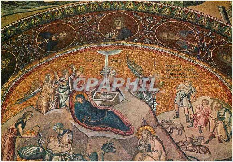 Postcard Modern Istanbul Turkey Byzantine mosaic from Chora Museum