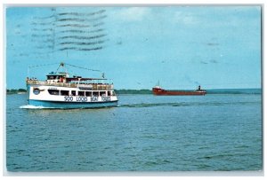 1977 Soo Locks Boat Tours East Portage Avenue Sault Ste Marie Michigan Postcard