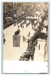 1915 Shrine Parade Flag Patriotic Seattle Washington WA RPPC Photo Postcard