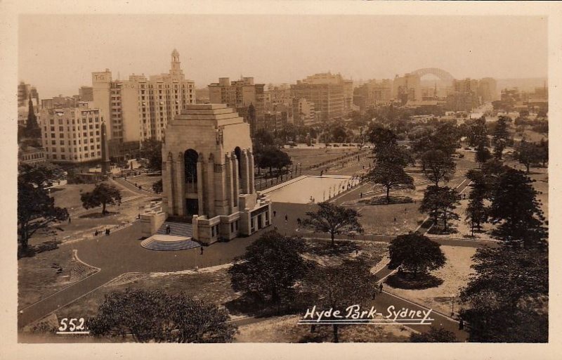 Postcard RPPC Hyde Park Sydney Australia