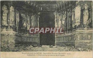 Postcard Old Bombing of Reims Cathedral September October November 1914 Small...