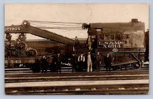 PC1/ Interesting RPPC Postcard c1910 Lake Shore LS&MS Railroad Crane 527