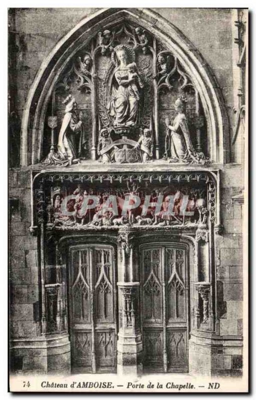 Old Postcard Chateau Amboise Gate Chapel