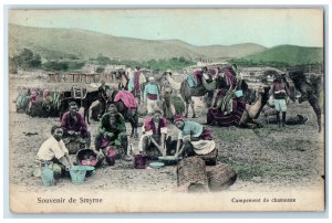 1909 Souvenir Camel Camp Of Smyrna Turkey Levant Posted Antique Postcard