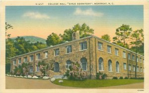 Montreat North Carolina NC College Hall Girls Dormitory Unused Linen Postcard