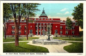 Postcard COURT HOUSE SCENE Columbus Georgia GA AN0374