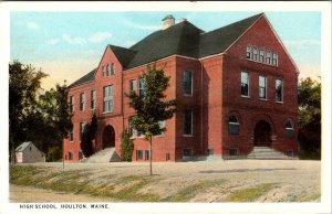 Houlton, ME Maine   HIGH SCHOOL  Aroostook County  ca1920's Vintage Postcard