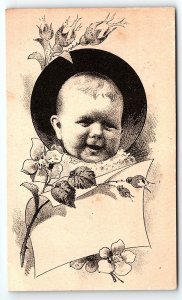 c1880 CUTE BABY BLANK ADVERTISING VICTORIAN TRADE CARD P1744