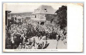 Entry of President of Republic Gonaives Haiti UNP 1918 DB Postcard W8