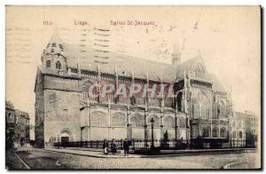 Belgie Belgium Liege Old Postcard St Jacques Church