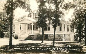 Col Lindbergh's Home 1930s Little Falls Minnesota RPPC real photo postcard 5972