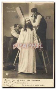 Old Postcard A Christ Forgive them Tribunals