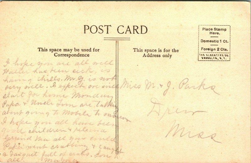 Vtg 1900-10 Postcard E St. View From Elevator - Gulfport, Mississippi . 