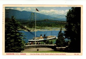 Canada - BC, Vancouver. Lions Gate Bridge, CPR Steamer