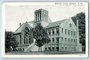 Marlinton West Virginia Postcard Methodist Church Exterior Roadside 1952 Antique