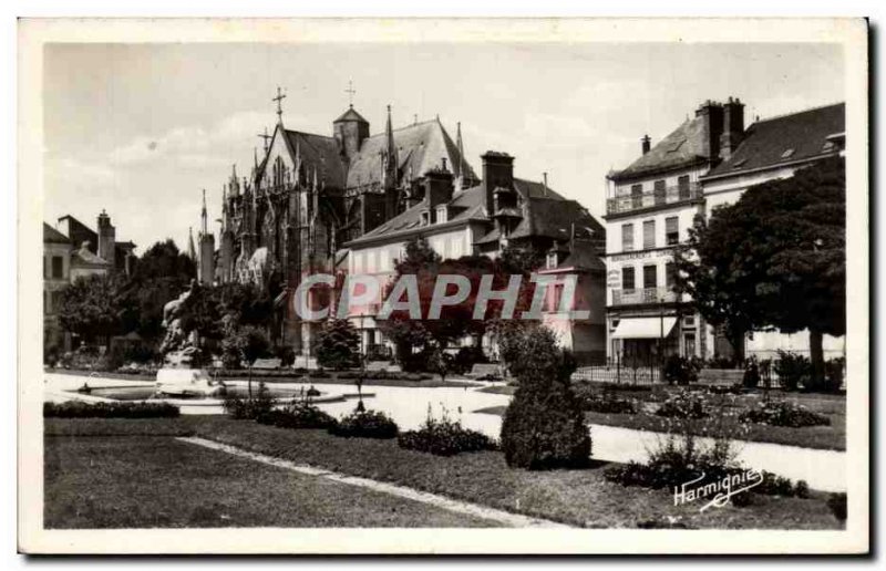 Modern Postcard Troyes Garden prefecture and St Urbain