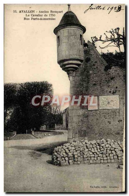 Old Postcard Avallon Old Rampart Trooper Gate Street Auxerroise