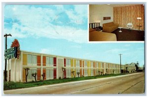 1965 Chief Motel & Restaurant Building Cottages Roadside Houston Texas Postcard