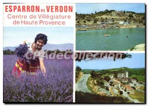 Postcard Old Esparron de Verdon Alpes de Haute Provence village in Provence o...