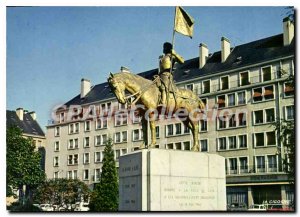 Postcard Moderne Caen Place De La Resistance And Jeanne d'Arc Statue