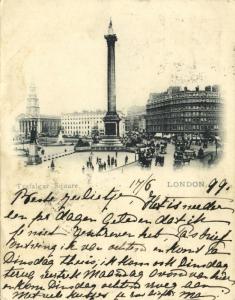 united kingdom, LONDON, Trafalgar Square (1899) Court Card, Stamp