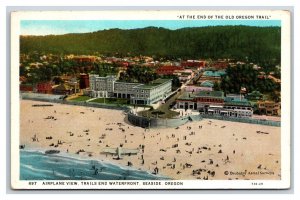 Airplane View Trails End Waterfront Seaside OR Oregon UNP WB Postcard N19