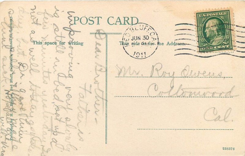 c1910 Postcard Montgomery Ward Store, Main Street, Red Bluff CA Tehama County