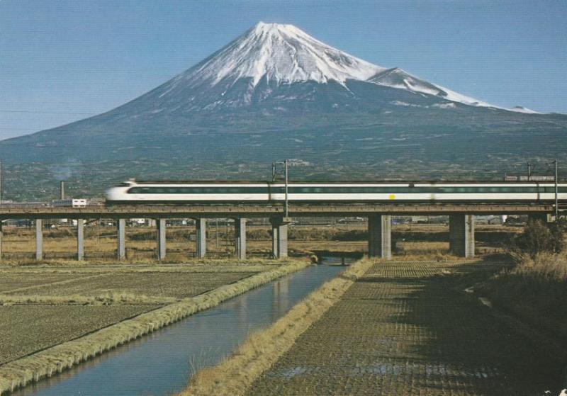 Mount Fuji, Japan - Bullet Train on Tokaido Railway