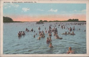 Postcard Bathing Island Beach Harrisburg PA