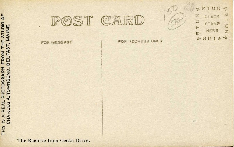 ME - Acadia. Beehive from Ocean Drive     *RPPC