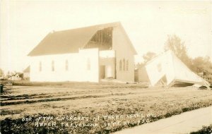 WI, Three Lakes, Wisconsin, Church, Cyclone Damage, RPPC