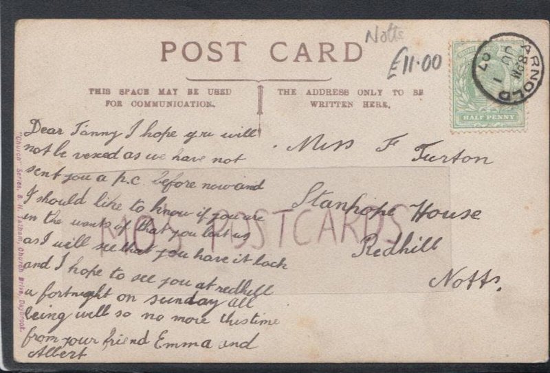 Nottinghamshire Postcard - Sunday School Demonstration, Arnold SW1498